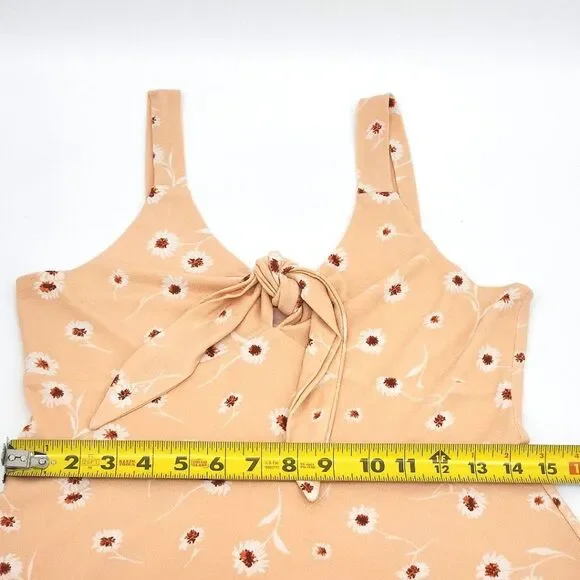 Altar'd State Bow Tie Front Floral Skater Mini Dress Medium Retro Pinup Summer - Picture 7 of 12